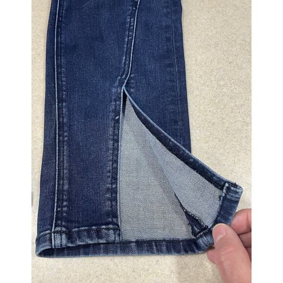 Flying Monkey Women’s Size 29 Front Slit Straight Dark Wash Stretchy Blue Jeans - Picture 9 of 12
